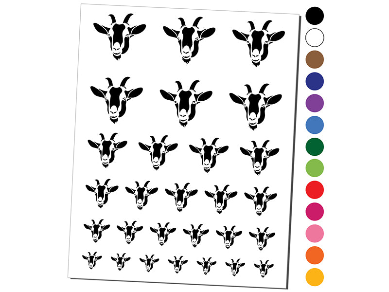 Toggenburg Goat Face Temporary Tattoo Water Resistant Fake Body Art Set Collection