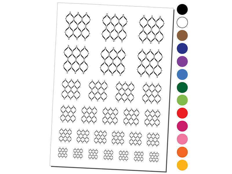 Trellis Pattern Temporary Tattoo Water Resistant Fake Body Art Set Collection