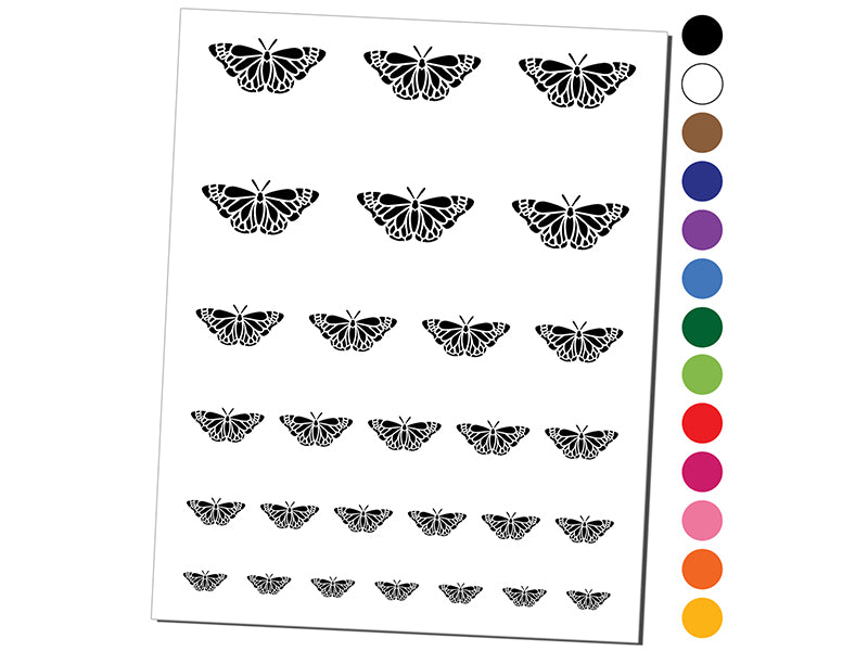 Delicate Detailed Butterfly Spring Summer Nature Monarch Temporary Tattoo Water Resistant Fake Body Art Set Collection