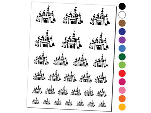 Fantasy Fairytale Castle with Towers Temporary Tattoo Water Resistant Fake Body Art Set Collection