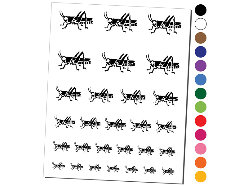 Grasshopper Locust Insect Bug Temporary Tattoo Water Resistant Fake Body Art Set Collection