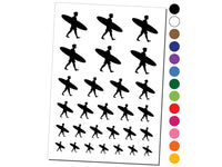 Surfer Man with Surfboard Walking Temporary Tattoo Water Resistant Fake Body Art Set Collection