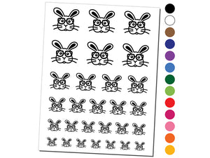 Bunny Rabbit Wearing Glasses Easter Temporary Tattoo Water Resistant Fake Body Art Set Collection