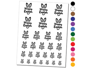 Happy Easter Bunny Rabbit Ears & Tail Temporary Tattoo Water Resistant Fake Body Art Set Collection