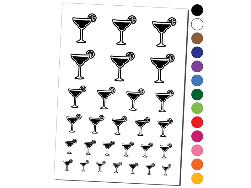 Margarita Cocktail with Lime Temporary Tattoo Water Resistant Fake Body Art Set Collection