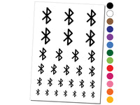 Bluetooth Symbol Temporary Tattoo Water Resistant Fake Body Art Set Collection