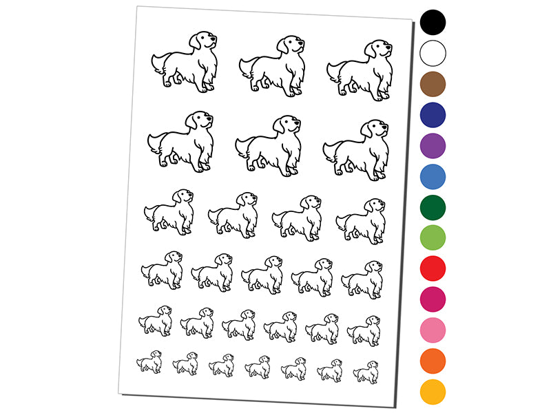 Golden Retriever Standing Dog Temporary Tattoo Water Resistant Fake Body Art Set Collection
