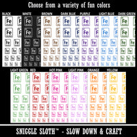 Iron Periodic Table of Elements Science Chemistry Temporary Tattoo Water Resistant Fake Body Art Set Collection