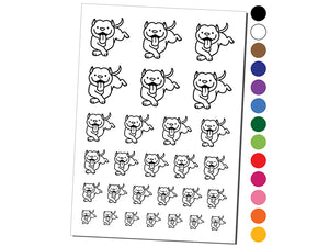 Pit Bull Happy Laying Down Dog Temporary Tattoo Water Resistant Fake Body Art Set Collection