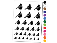 Puffy Cardinal Bird Temporary Tattoo Water Resistant Fake Body Art Set Collection