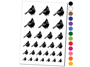 Puffy Cardinal Bird Temporary Tattoo Water Resistant Fake Body Art Set Collection