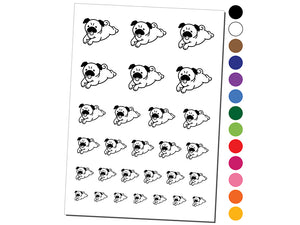 Pug Laying Down Dog Temporary Tattoo Water Resistant Fake Body Art Set Collection