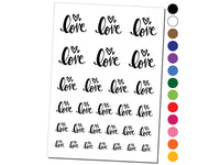 Handwritten Love Script with Hearts Temporary Tattoo Water Resistant Fake Body Art Set Collection