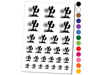 Saguaro Cactus Sonoran Desert Bull Skull Temporary Tattoo Water Resistant Fake Body Art Set Collection