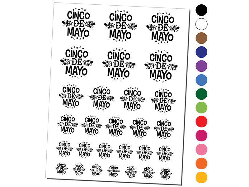 Cinco De Mayo Temporary Tattoo Water Resistant Fake Body Art Set Collection