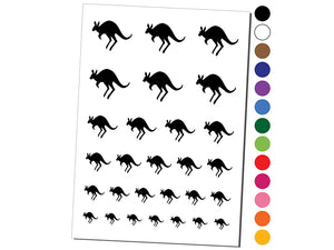 Leaping Red Kangaroo Silhouette Australian Marsupial Temporary Tattoo Water Resistant Fake Body Art Set Collection