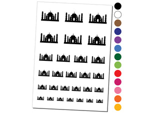 Taj Mahal Agra India Landmark Silhouette Temporary Tattoo Water Resistant Fake Body Art Set Collection