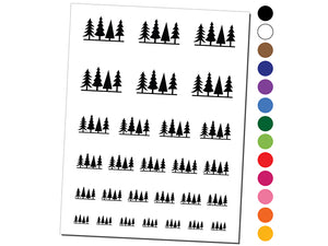 Group of Christmas Trees Temporary Tattoo Water Resistant Fake Body Art Set Collection