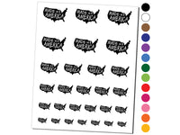 Made in America USA Silhouette Temporary Tattoo Water Resistant Fake Body Art Set Collection