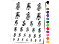 Fancy Treble Clef Music Temporary Tattoo Water Resistant Fake Body Art Set Collection