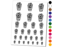 Potted Aloe Vera Succulent Temporary Tattoo Water Resistant Fake Body Art Set Collection