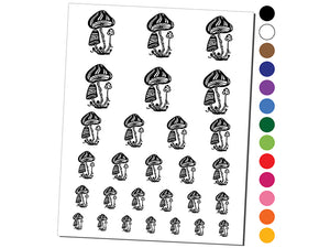 Trippy Toadstool Mushrooms Temporary Tattoo Water Resistant Fake Body Art Set Collection