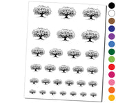 Sketchy Detailed Tree with Leaves Temporary Tattoo Water Resistant Fake Body Art Set Collection