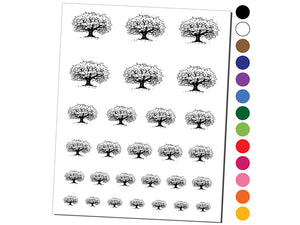 Sketchy Detailed Tree with Leaves Temporary Tattoo Water Resistant Fake Body Art Set Collection
