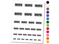 Nope Bold Border School Teacher Temporary Tattoo Water Resistant Fake Body Art Set Collection