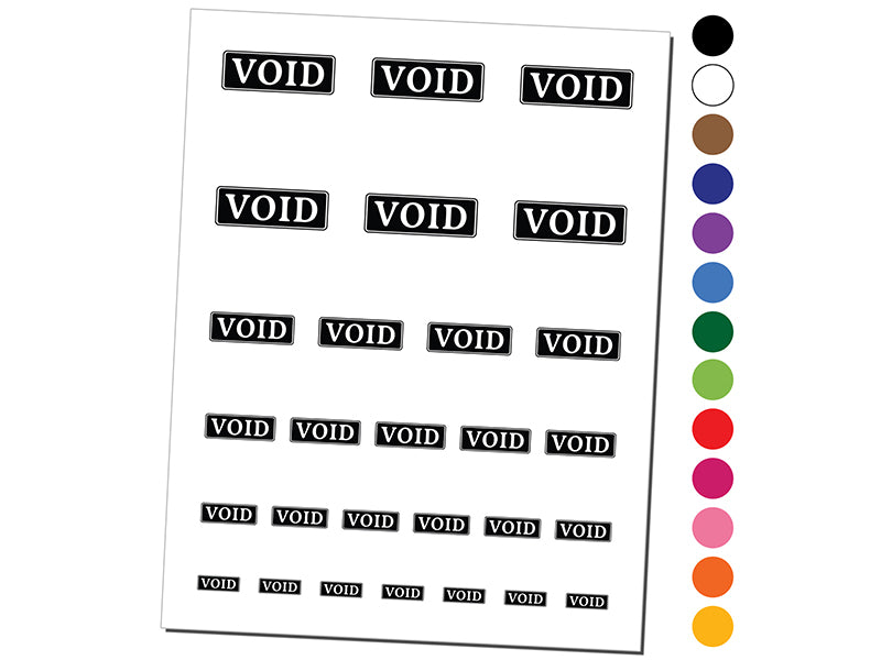 Void for Bookkeeping Temporary Tattoo Water Resistant Fake Body Art Set Collection