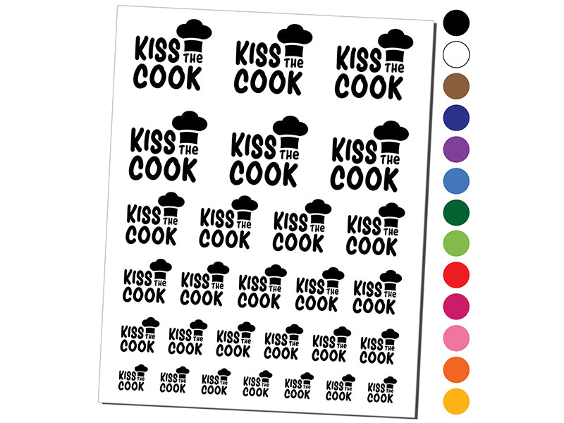 Kiss the Cook Cooking Chef Temporary Tattoo Water Resistant Fake Body Art Set Collection