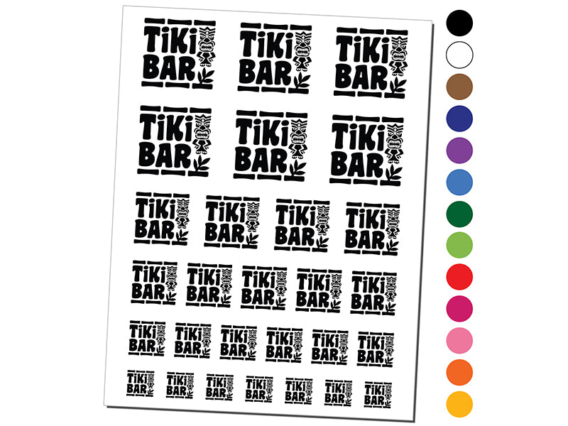 Tiki Bar Temporary Tattoo Water Resistant Fake Body Art Set Collection