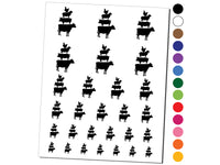 Chicken Sheep Pig Cow Stacked Farm Animals Temporary Tattoo Water Resistant Fake Body Art Set Collection