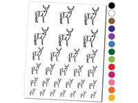 White-Tailed Deer Buck Hunting Forest Animal Temporary Tattoo Water Resistant Fake Body Art Set Collection