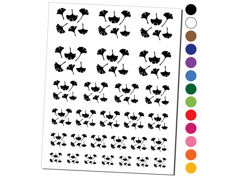 Gingko Leaves Temporary Tattoo Water Resistant Fake Body Art Set Collection