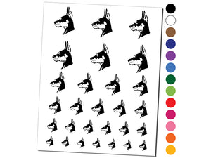 Alert Doberman Pinscher Guard Dog Temporary Tattoo Water Resistant Fake Body Art Set Collection