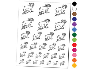 Bighorn Sheep Ram Temporary Tattoo Water Resistant Fake Body Art Set Collection