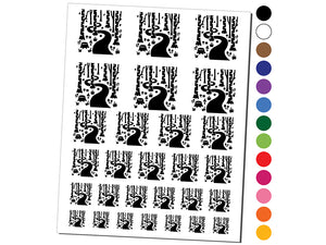 Forest Trail Birch Trees and Mushrooms Temporary Tattoo Water Resistant Fake Body Art Set Collection