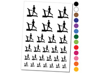 Man Running on Treadmill Cardio Workout Gym Temporary Tattoo Water Resistant Fake Body Art Set Collection