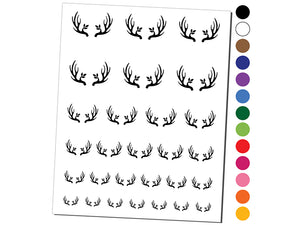 Deer Antlers Plant Detail Temporary Tattoo Water Resistant Fake Body Art Set Collection