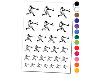 Baseball Player Batter Hitting Ball Temporary Tattoo Water Resistant Fake Body Art Set Collection