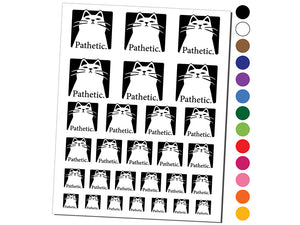 Condescending Cat Thinks You're Pathetic Temporary Tattoo Water Resistant Fake Body Art Set Collection