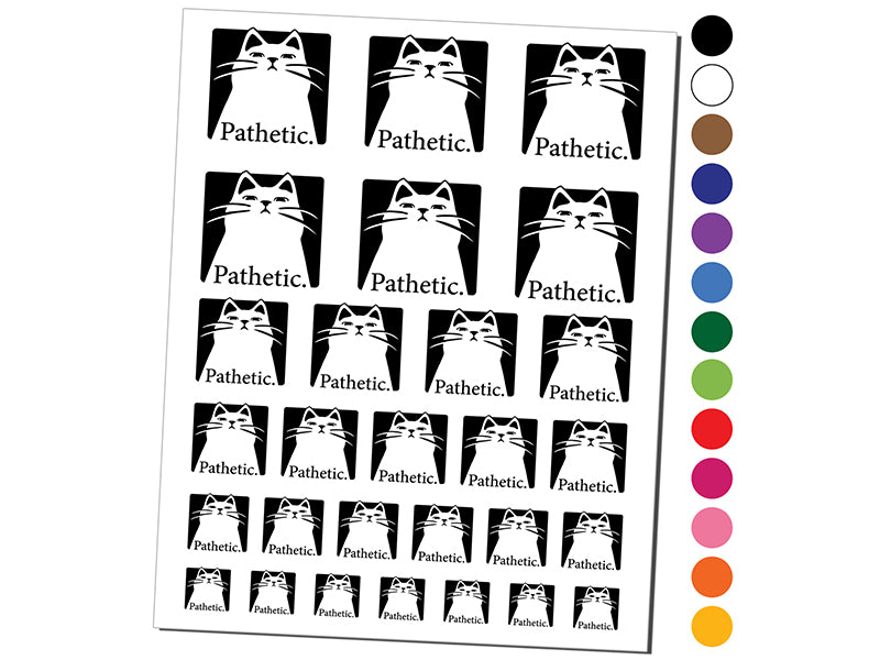 Condescending Cat Thinks You're Pathetic Temporary Tattoo Water Resistant Fake Body Art Set Collection