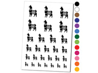 Fancy Llama with Geometric Blanket and Tassels Temporary Tattoo Water Resistant Fake Body Art Set Collection