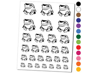 Frog Toad Sitting and Staring Temporary Tattoo Water Resistant Fake Body Art Set Collection