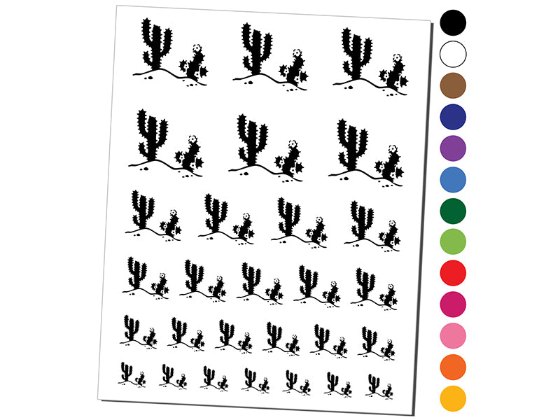 Saguaro Cactus Succulent Desert Southwest Temporary Tattoo Water Resistant Fake Body Art Set Collection