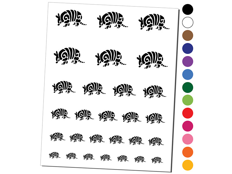 Southwestern Style Tribal Armadillo Temporary Tattoo Water Resistant Fake Body Art Set Collection