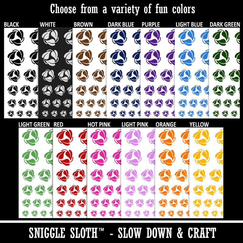 Three Leaves Circle Recycle Pattern Temporary Tattoo Water Resistant Fake Body Art Set Collection