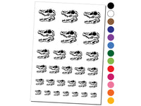 Velociraptor Skull Dinosaur Fossil Bone Temporary Tattoo Water Resistant Fake Body Art Set Collection