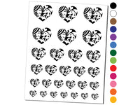 Woman with Dog Puppy Pet in Heart Temporary Tattoo Water Resistant Fake Body Art Set Collection